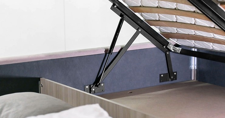 Кровать с подъемным механизмом Мелисса 160,арт. Тори 45 велюр (ява) + кроватное дно в Магадане - изображение 4