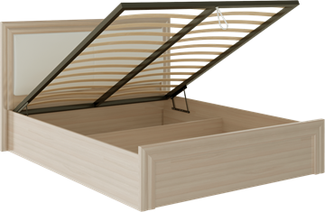 Кровать с подъемным механизмом Глэдис М32 (Шимо светлый/Белый текстурный) в Магадане - предосмотр 1