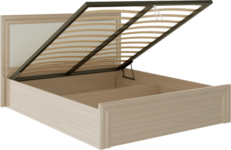 Кровать с подъемным механизмом Глэдис М32 (Шимо светлый/Белый текстурный) в Магадане - изображение 1