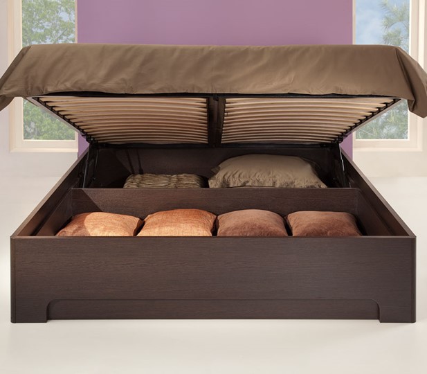Кровать с подъемным ортопедическим основанием Парма-3 1800, венге / экокожа caiman темный в Магадане - изображение 3