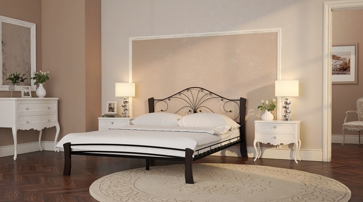 Кровать Фортуна 4 Лайт, 1400, черный/шоколад в Магадане - изображение 2