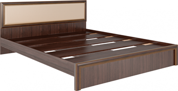 Кровать двуспальная Беатрис М09 с мягким изголовьем (Орех Гепланкт) в Магадане