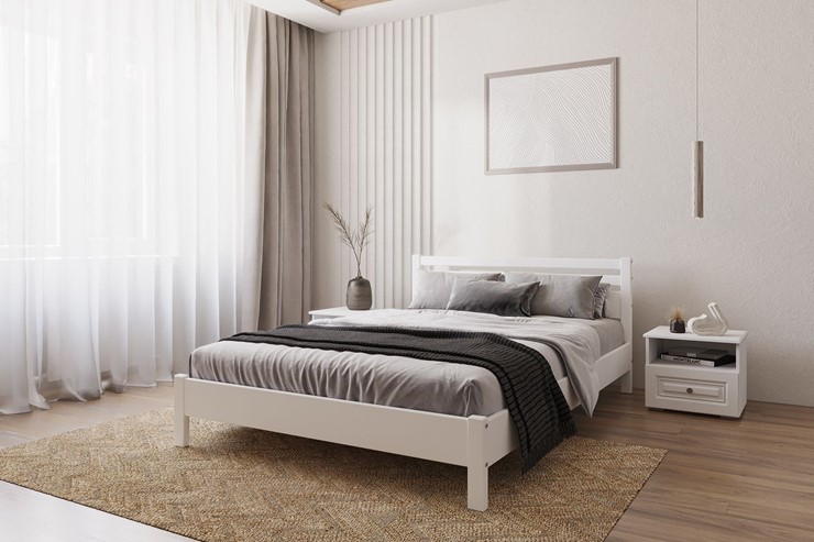 Кровать 1-спальная Милена (Белый античный) 900х200 в Магадане - изображение 1