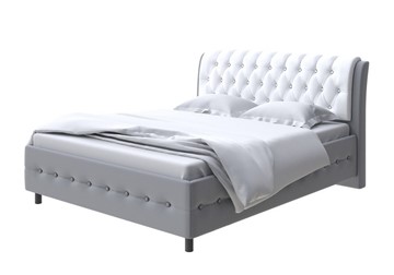 Кровать двуспальная Como (Veda) 4 180х200, Экокожа (Серый с белым) в Магадане
