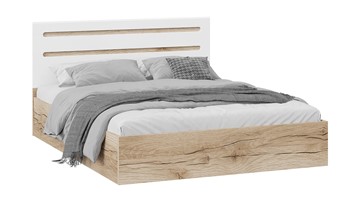 Кровать 2-спальная с подъемным механизмом Фьюжн ТД-260.01.04 (Дуб Делано, Белый глянец) в Магадане