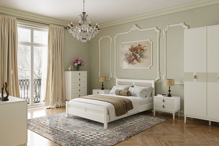 Кровать 2-спальная Фрида (белый античный) 180х200 в Магадане - изображение 2