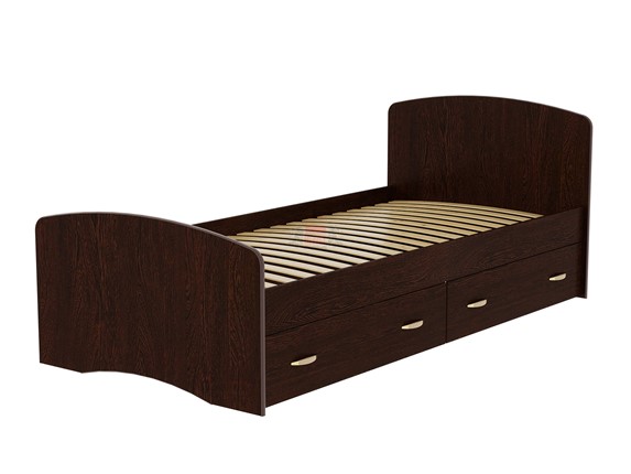 Кровать односпальная 6 с ящиками, 80х200 Венге с основанием в Магадане - изображение