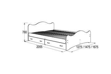 Кровать односпальная 6 с ящиками, 90х200 Венге/Млечный дуб с основанием в Магадане - предосмотр 1