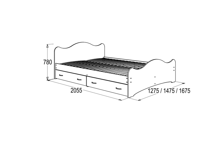 Кровать односпальная 6 с ящиками, 80х200 Венге с основанием в Магадане - изображение 1