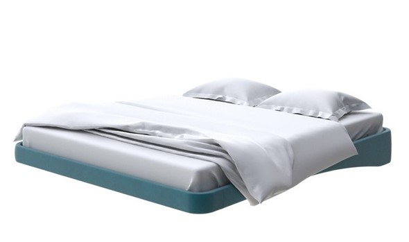 Кровать двуспальная парящая 160х200, Велюр (Forest 560 Морская волна) в Магадане - изображение