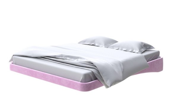 Парящая кровать 2-спальная 160х200, Велюр (Лофти Сиреневый) в Магадане - изображение