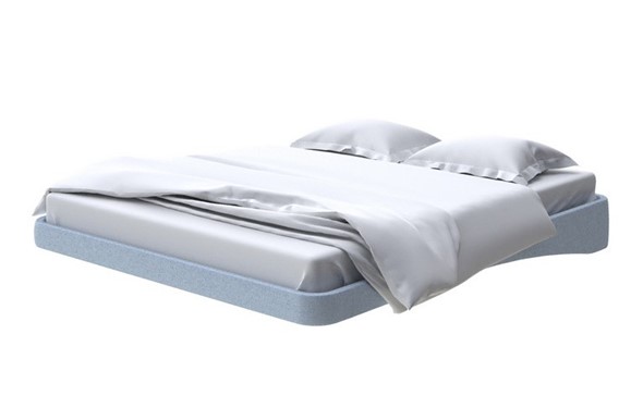 Кровать парящая 160х200, Велюр (Scandi Cotton 21 Китайский Голубой) в Магадане - изображение