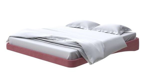 Парящая кровать 160х200, Велюр (Ultra Багряный) в Магадане - изображение
