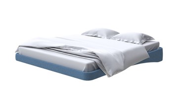 Кровать двуспальная парящая 180х200, Искусственная шерсть (Лама Индиго) в Магадане