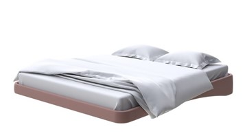 Парящая кровать 2-спальная 200х200, Экокожа (Молочный шоколад) в Магадане