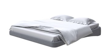 Кровать двуспальная парящая 200х200, Искусственная шерсть (Лама Темно-серый) в Магадане