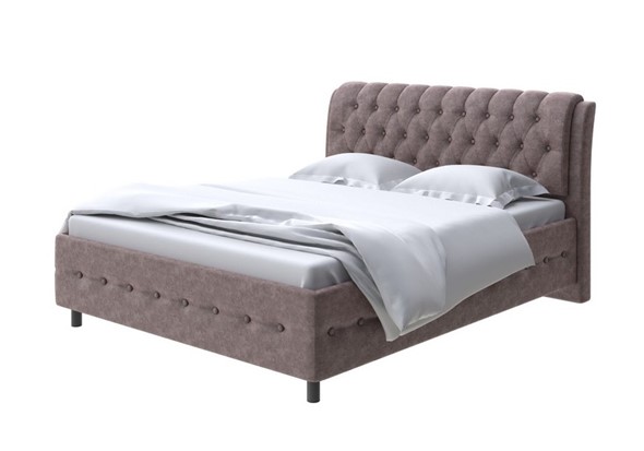 Кровать 1,5-спальная Como (Veda) 4 140х200, Велюр (Gratta 8 Брауни) в Магадане - изображение