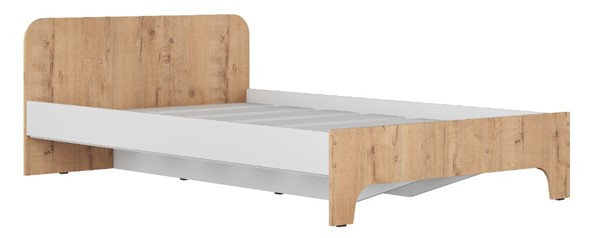 Кровать с основанием Кр-57 УЛЬТРА х1200 ЛДСП Белый / Дуб Бунратти в Магадане - изображение