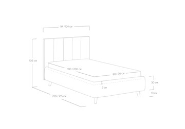 Кровать с подъемным механизмом Alma 80х190 в Магадане - предосмотр 4