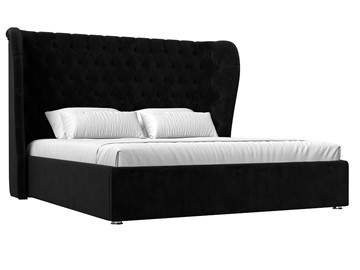 Двуспальная кровать с механизмом Далия 160, Черный (Велюр) в Магадане - предосмотр