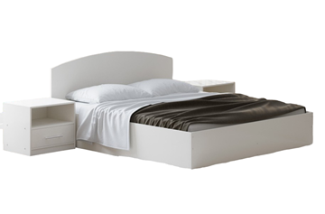 Двуспальная кровать с механизмом Этюд 180x200, Белый в Магадане
