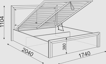 Кровать с подъемным механизмом Глэдис М32 (Шимо светлый/Белый текстурный) в Магадане - предосмотр 2
