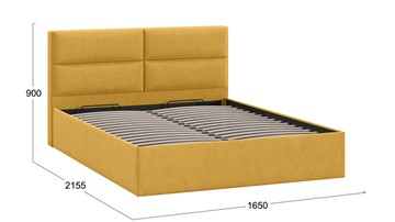 Кровать с механизмом двуспальная Глосс Тип 1 (Микровелюр Wellmart Yellow) в Магадане - предосмотр 1