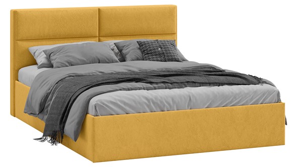 Кровать с механизмом двуспальная Глосс Тип 1 (Микровелюр Wellmart Yellow) в Магадане - изображение