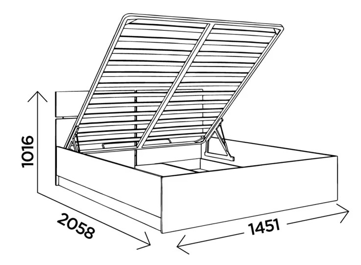 Кровать с подъемным механизмом М15, Богуслава 1400, дуб баррик светлый в Магадане - изображение 4
