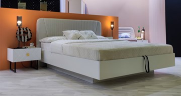 Кровать с подъемным механизмом Марсель-11 (Белый, ткань Catania white) 1600 в Магадане - предосмотр 4