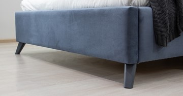 Кровать с подъемным механизмом Мелисса 180,арт. Тори 83 велюр (серо-синий) + кроватное дно в Магадане - предосмотр 6