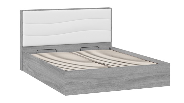 Кровать с механизмом двуспальная Миранда тип 1 (Дуб Гамильтон/Белый глянец) в Магадане - изображение 2