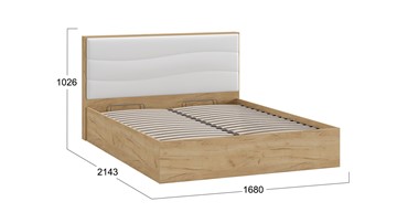 Кровать с подъемным механизмом Миранда тип 1 (Дуб крафт золотой/Белый глянец) в Магадане - предосмотр 1