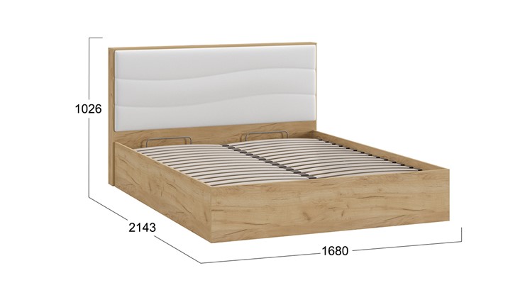Кровать с подъемным механизмом Миранда тип 1 (Дуб крафт золотой/Белый глянец) в Магадане - изображение 1