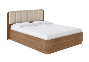 Кровать с механизмом двуспальная Wood Home 2 160х200, Экокожа (Антик (сосна) с брашированием/Бежевый перламутр) в Магадане