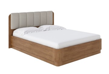 Двуспальная кровать с механизмом Wood Home 2 160х200, Микрофибра (Антик (сосна) с брашированием/Diva Нюд) в Магадане - предосмотр