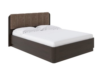 Кровать с механизмом 2-спальная Wood Home 2 160х200, Флок (Венге (сосна) с брашированием/Бентлей Какао) в Магадане