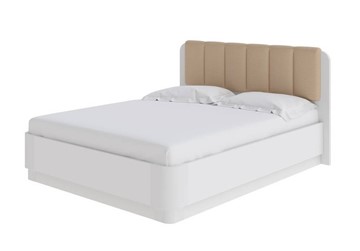 Кровать с механизмом 2-спальная Wood Home Lite 2 140х200, Белая+экокожа (Белый жемчуг/Белая эмаль/Бежевый) в Магадане