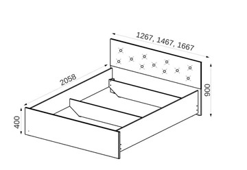 Кровать с мягким изголовьем Анита с ортопедическим основанием 160*200 в Магадане - предосмотр 1