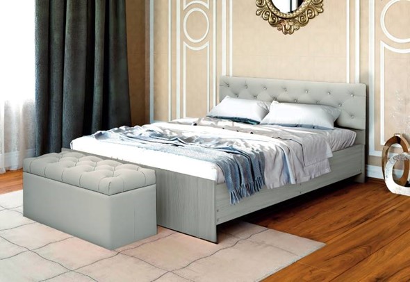 Кровать с мягким изголовьем Анита с ортопедическим основанием 160*200 в Магадане - изображение