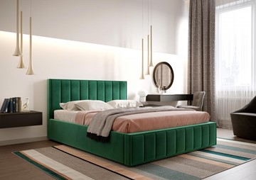 Кровать с основанием Вена 1400, Велюр Мора зеленый в Магадане - предосмотр 3
