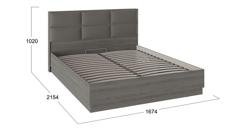 Кровать с подъемным механизмом с мягким изголовьем Либерти, Хадсон/Ткань Грей СМ-297.01.002 в Магадане - изображение 2