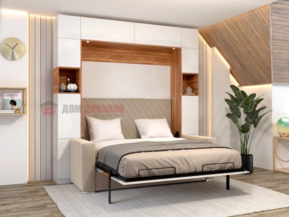 Кровать-шкаф с диваном Аделина 1600х2000 в Магадане - изображение