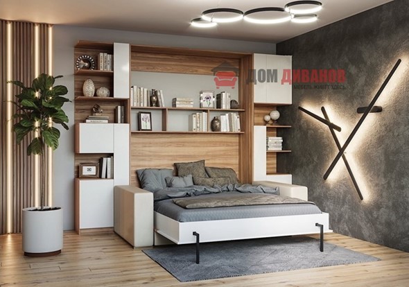 Кровать-шкаф с диваном Дина, 1200х2000 в Магадане - изображение