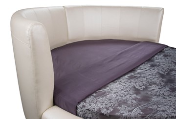 Круглая кровать Luna 200х200, Экокожа (Белый) в Магадане - предосмотр 1