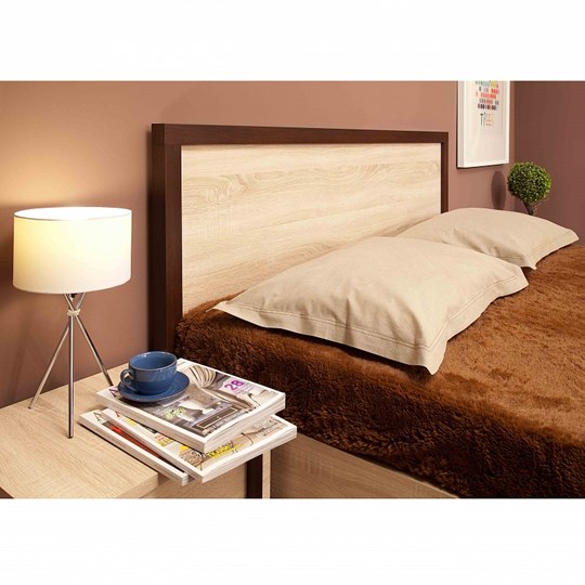 Кровать 1.5-спальная с основанием Bauhaus 3 (1400), Дуб Сонома в Магадане - изображение 1