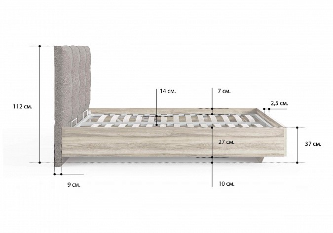 Спальная кровать Victoria (ясмунд) 140х200 с основанием в Магадане - изображение 1