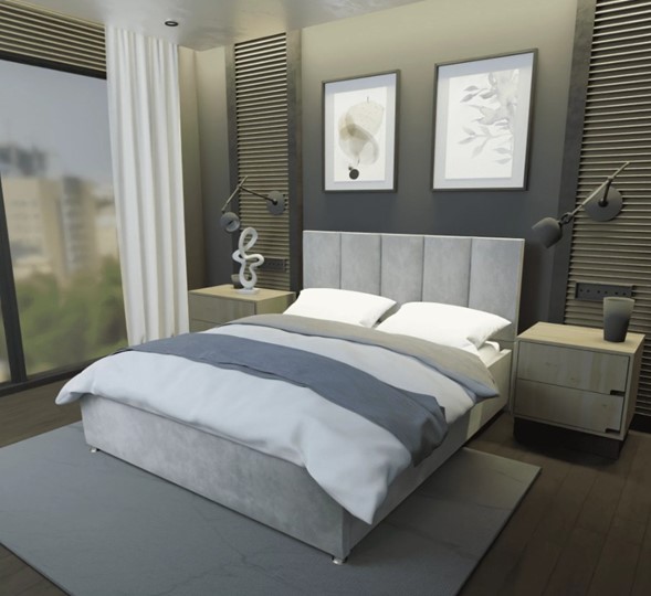 Кровать в спальню Мерида 140х200 с ортопедическим основанием в Магадане - изображение 1