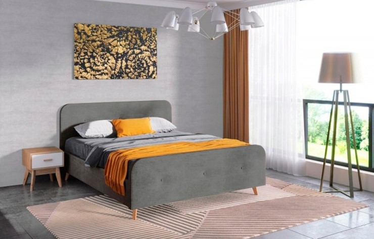 Кровать Сиерра 900 (с основанием) Торонто серый в Магадане - изображение 1