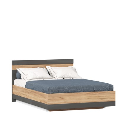 Кровать полутороспальная Фиджи 1400 с подъемным механизмом ЛД 659.075, Дуб золотой/Антрацит в Магадане - изображение